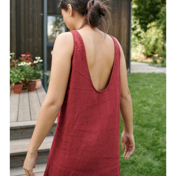 Linenfox Rust Midi Dress - Picture 5 of 9